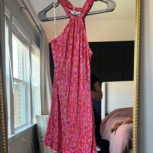 PINK HALTER DRESS